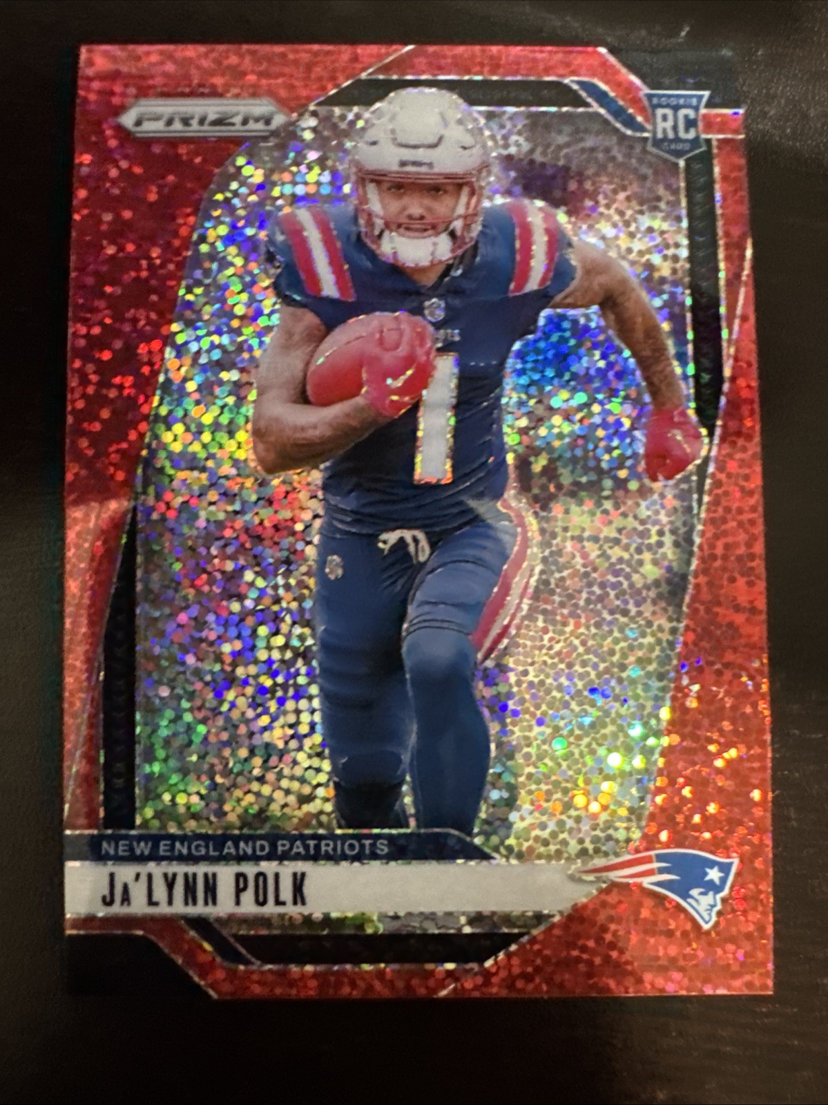 JA'LYNN POLK 2024 PANINI PRIZM #339 ROOKIE RED SPARKLE SSP PATRIOTS RC.