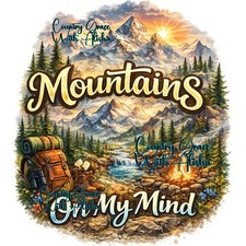 Mountains On My Mind Transferencia de Sublimación Listo para Prensar Transferencia de Calor Paquete de 6