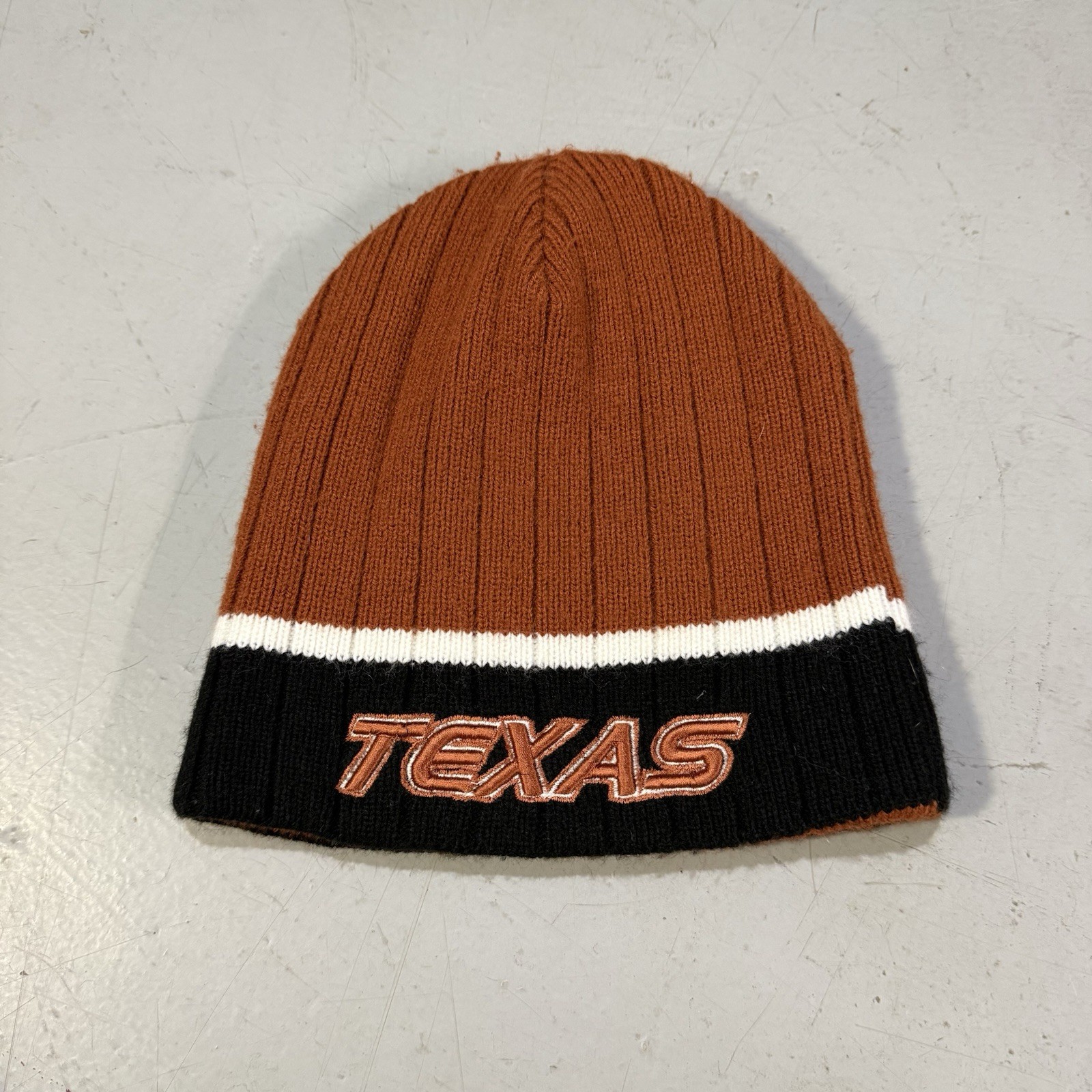 Texas Longhorns Beanie Burnt Orange Reversible Black  Knit Winter Hat NCAA