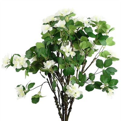Blumen Laub Spray 6er Pack 60cm weiß Seide Draht Stiele zum Arrangieren von Blumenstrauß