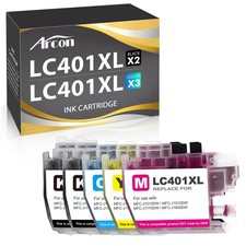 5pk LC401XL LC-401 XL Ink Cartridges with New Chip for Brother MFC-J1010DW J1170