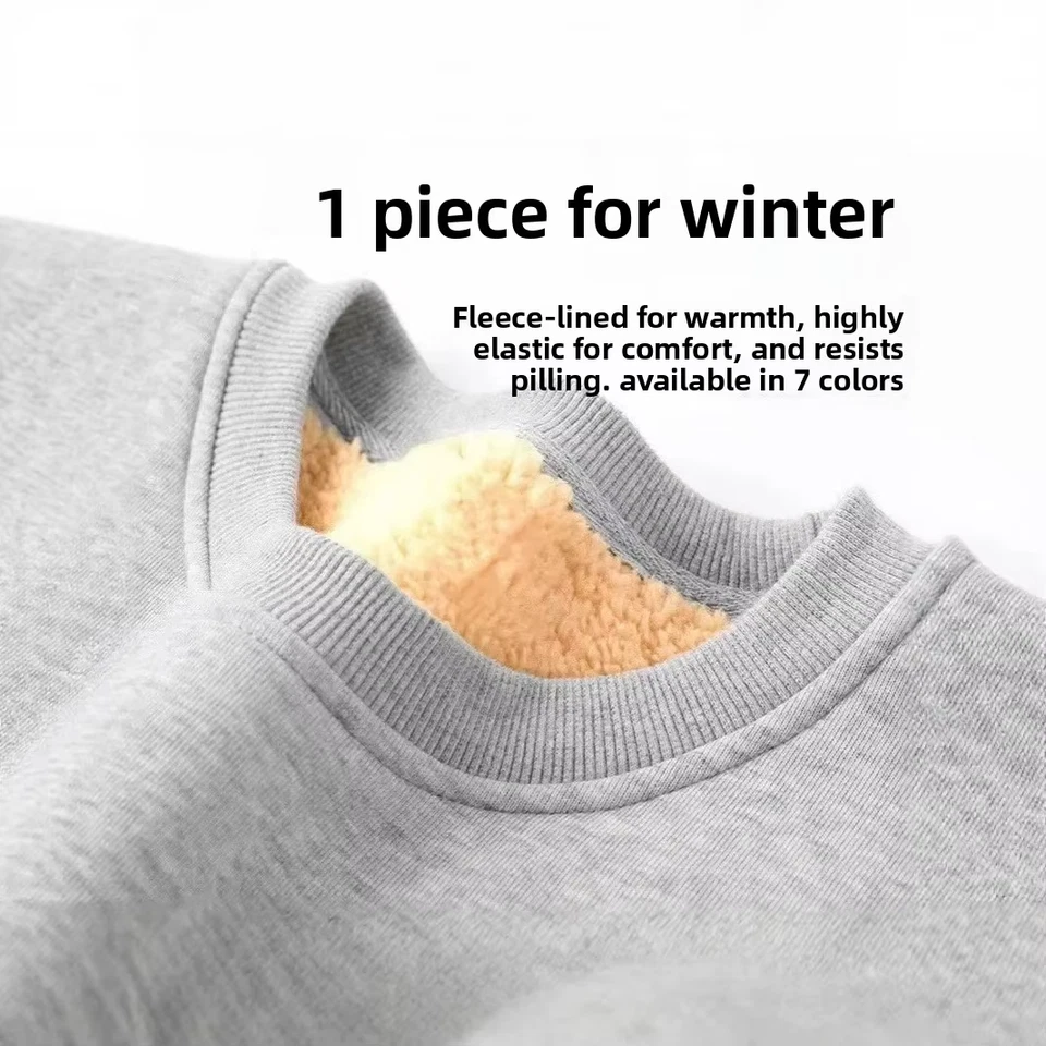 Herren Winter Fleece Shirt Warm Thermo Rundhals Sweatshirt Kamelhaar - Bild 2 von 4