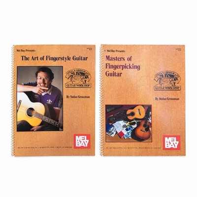 Mel Bay Fingerstyle Guitar Books Lot 2 Stefan Grossman Instruction Method + Tabs