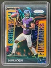 2025 Panini Prizm Lamar Jackson Fireworks Gold #/10 Ravens