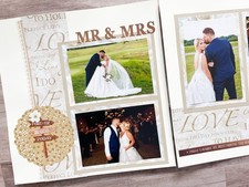 Neutral Wedding Scrapbook Layout, Beach Wedding Pages, Wedding Pages