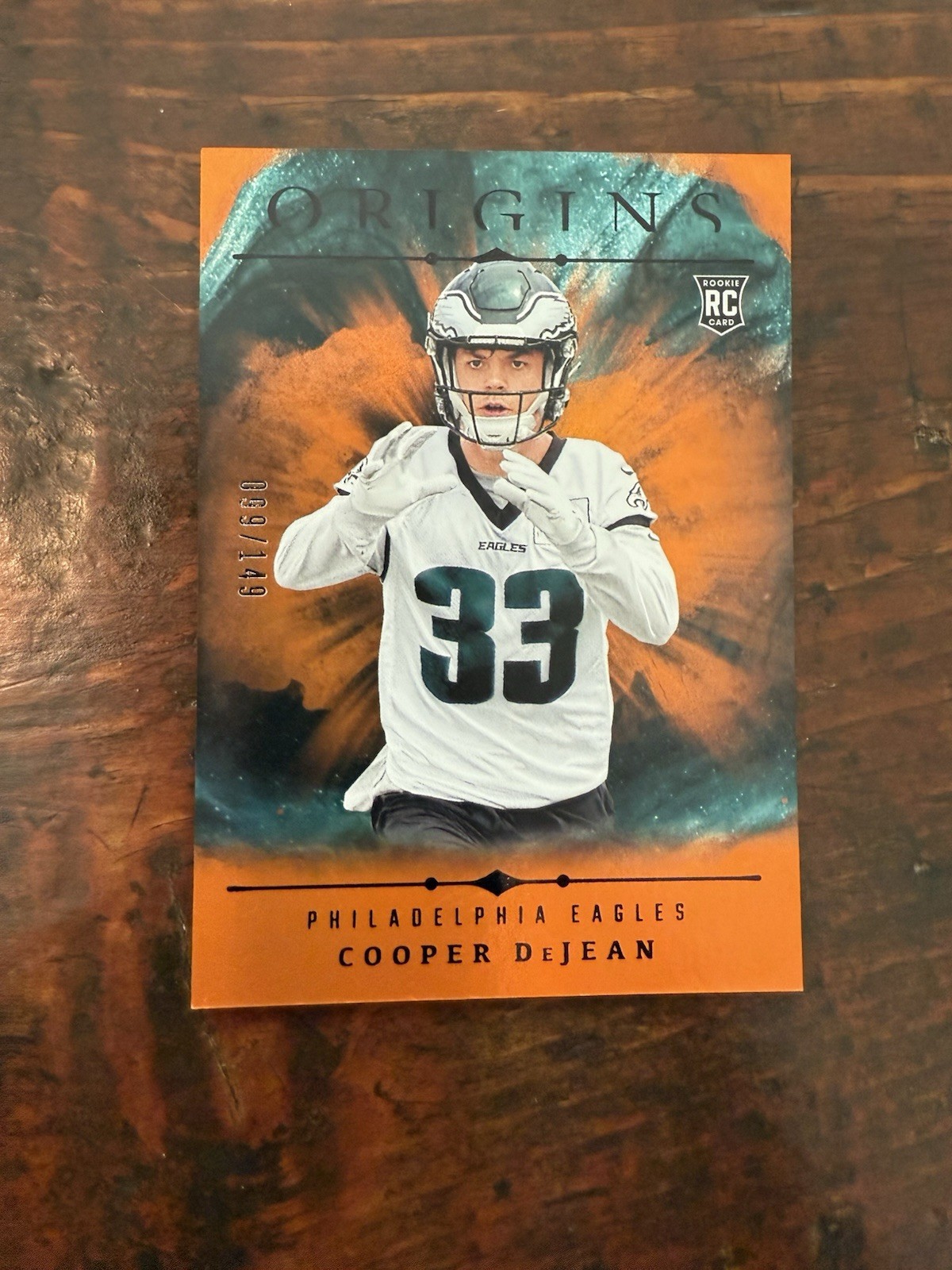 2024 Football Origins Cooper DeJean /149 Holo Orange Rookie (RC) #127