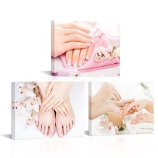 3 Pieces Beauty Salon Wall Pictures Nail Salon Decor Pedicure  Manicure Post...
