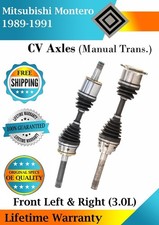Front Cv Axles For 1989-1991 Mitsubishi Montero Manual Trans. Lifetime Warranty Front Cv Axles For 1989-1991 Mitsubishi Montero Manual Trans. Lifetime Warranty