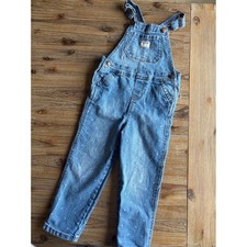 OshKosh B'gosh Kids Blue Polka Dot Denim Bib Overalls Size 5T Medium Wash