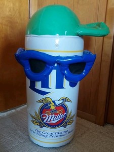 Miller Lite Inflatable Summer Beer can Baseball Cap & Sunglasses About 29” Tall 