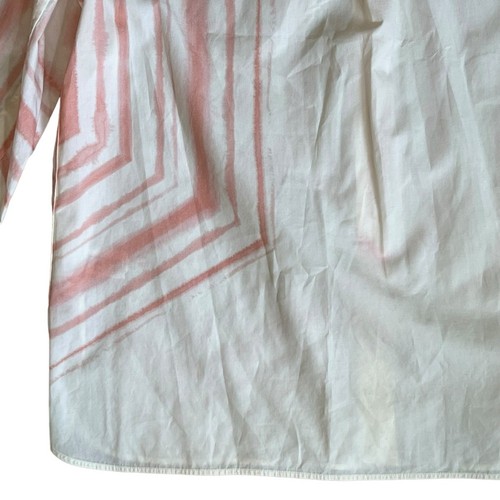 St. John Women’s Sz 10 Ivory Pink Tunic Shirt Button Down Top Geometric Print | eBay