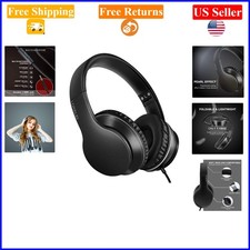 X6 Over-Ear Wired Stereo Headphones with Mic, 40mm Drivers, Black