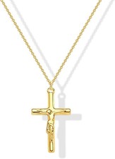Cross Necklace for Women Girls, Dainty 14K Gold 06-Jesus
