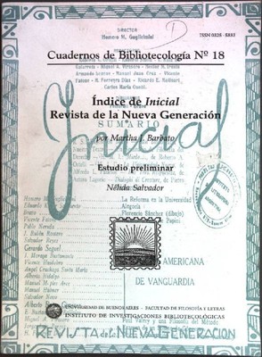Índice de Inicial revista de la nueva generación Cuadernos de Bibliotecología No