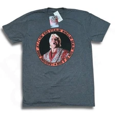 Ric Flair T-Shirt Men's Gray Wheelin Dealin Wrestling Nature Boy WWE WCW Classic