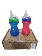 Nuby Clik-It Flex Straw Leak-Proof Sippy Cup - 2 Pack - No-Spill - 10oz/300ml