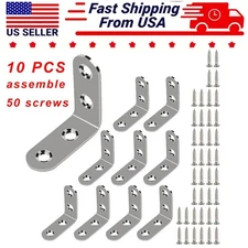 50PCS Silver L Bracket Corner Sets 90 Degree Corner Brace Right Angle Bracket