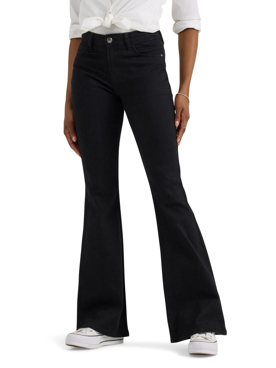 Lee Women's Legendary Mid Rise Flare Jean, Black, 6 | eBay