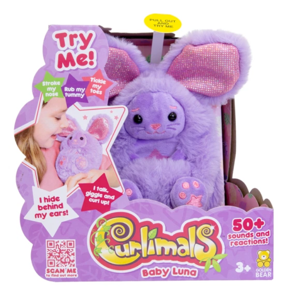 Curlimals Baby Bunny Luna Electronic Pet 50+ Sounds & Reactions Boxed & Sealed
