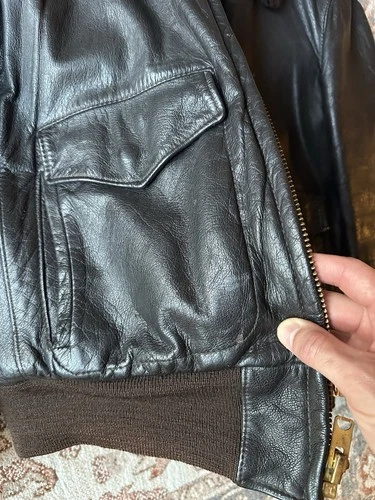 VTG Vintage LL Bean Flying Tiger Goatskin Bomber Jacket - size 38 USA image 9