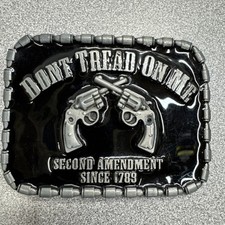 Don  t Tread On Me Belt Buckle Second Amendment 1789 Pistols Revolvers Vintage
