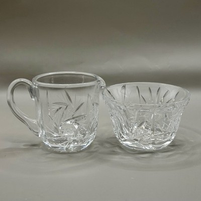 Vintage Anna Hutte Bleikristall Lead Crystal Mini Creamer & Sugar Set ANN16