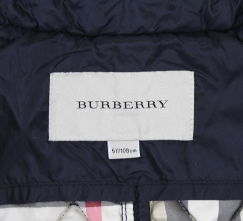 Chaqueta acolchada Burberry azul marino para niñas de 5 años ligera con cremallera - Imagen 7 de 13