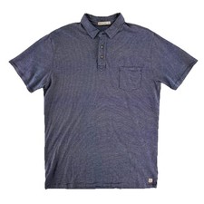 Marine Layer Polo Shirt Mens M/L Blue Striped