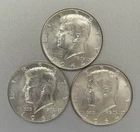 Three 1964-P 50C Kennedy Half Dollar Coins