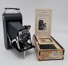 Kodak Junior Six-20 Folding Camera w Box Manual Vintage Bellows Camera