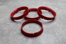 4x SET Zentrierringe Distanzringe 66,6 mm x 63,4 mm rot für Alufelgen