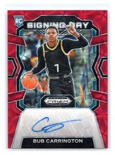 2024 Panini Prizm Draft Picks #SD-BUB Bub Carrington Signing Day Red Scope #/88