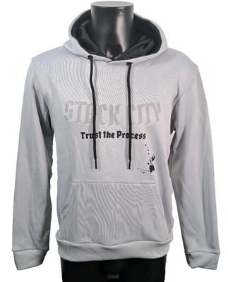 STACK CITY Trust The Process Langarm grau Hoodie Kapuzenoberteil NEU Small