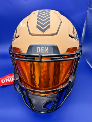 Bo Nix Signed Denver Broncos Salute To Service SpeedFlex Authentic Helmet Becket