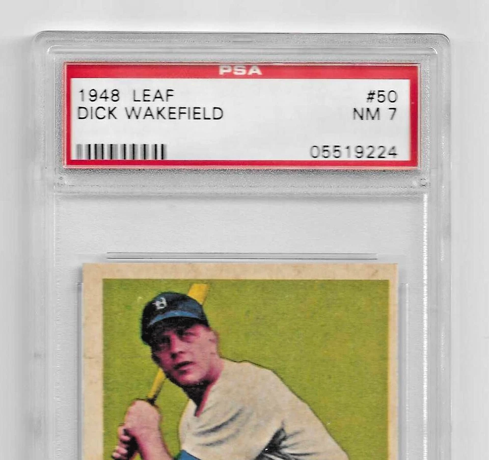 1948 LEAF BASEBALL CARD #50 DICK WAKEFIELD GRADED PSA 7 NQ MLB DETROIT TIGERS - Image 2 of 4