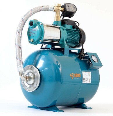 Hauswasserwerk 50L m. 1300W INOX Pumpe + elektronischer DS Trockenlaufschutz 