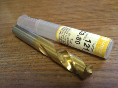 .5433'' 13.8mm HSCO TiN COATED SCREW MACHINE LENGTH DRILL