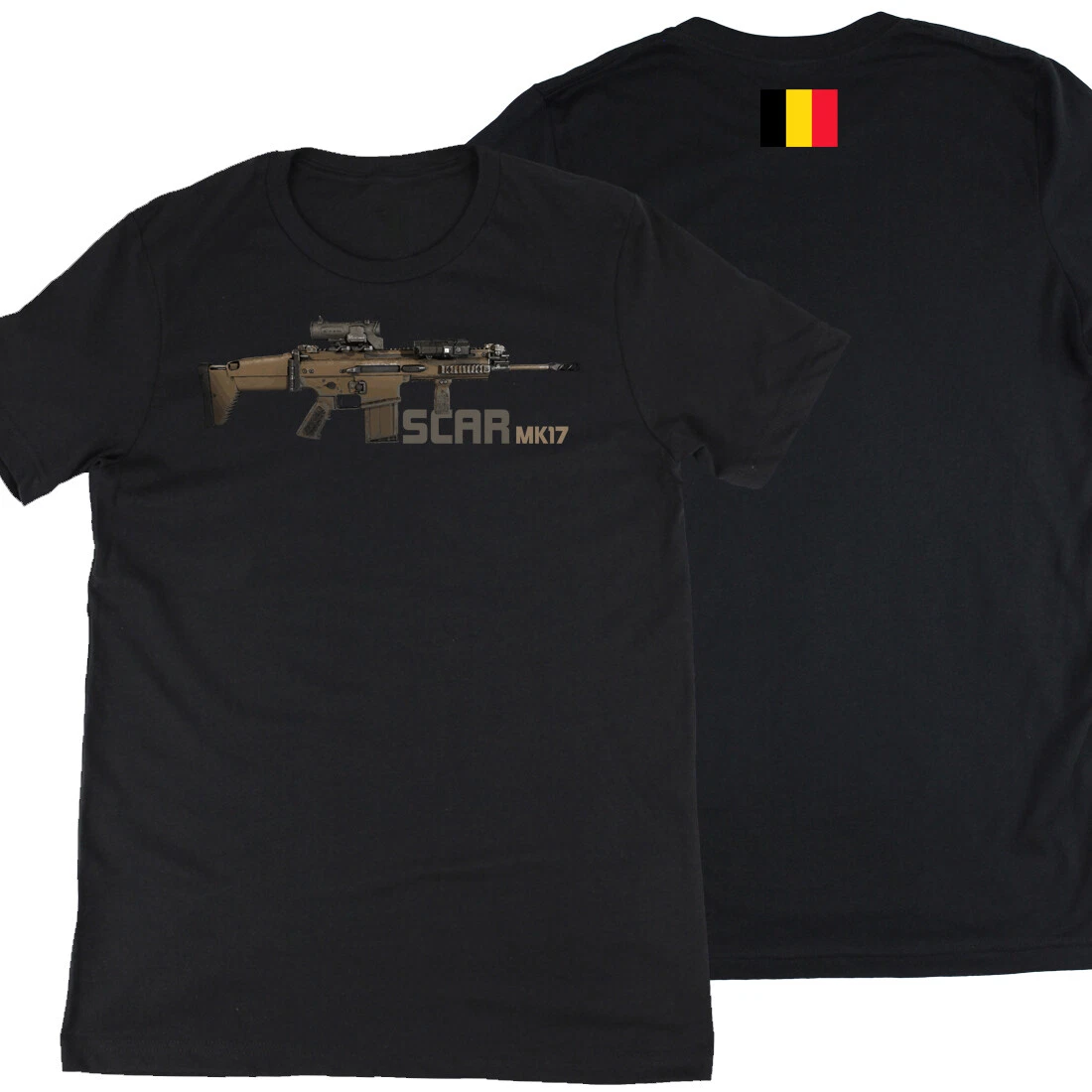 SCAR MK 17 Battle Rifle Graphic T-Shirt Premium Short Sleeve Tee