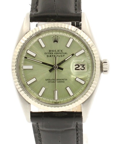 VINTAGE Rolex Oyster Perpetual Datejust 36mm Ghiaccio Verde Luminescente  Quadrante Orologio | eBay