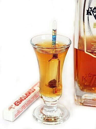 Mini 0-80% Alkohol Hydrometer für Whiskey Moonshine Destillierte Spirituosen