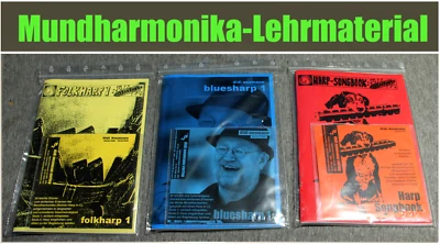 Mundharmonika: FOLKHARP 1, BLUESHARP 1, HARP SONGBOOK 3 Hefte/CD v. DIDI NEUMANN - Bild 1 von 4