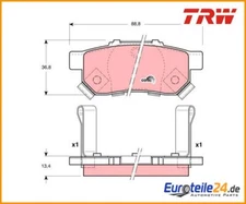 Brake pad set, disc brake Cotec TRW GDB3174 for Honda