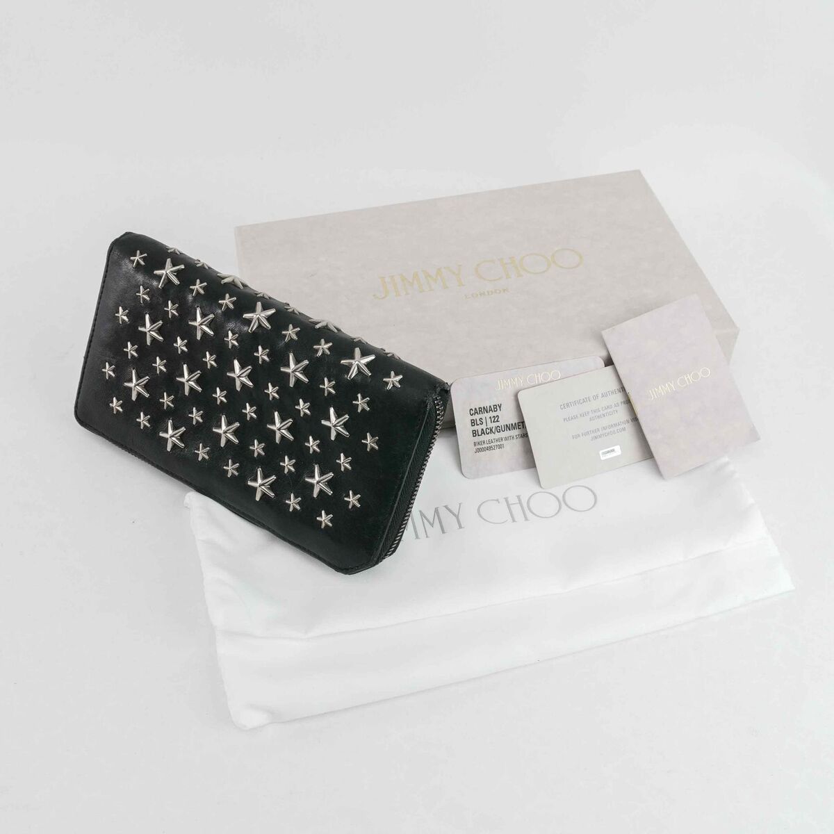 Authentic Jimmy Choo Biker Leather With Stars Black/Gunmetal Authentic Jimmy Choo Biker Leather With Stars Black/Gunmetal