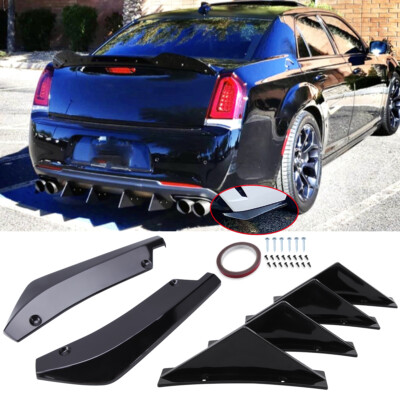 For Chrysler 200 300 Rear Diffuser Shark Fins Splitter Canard Lip Spoiler