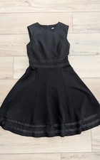 Calvin Klein Sleeveless Black Mesh Inset Fit & Flare Dress, Sz 2P