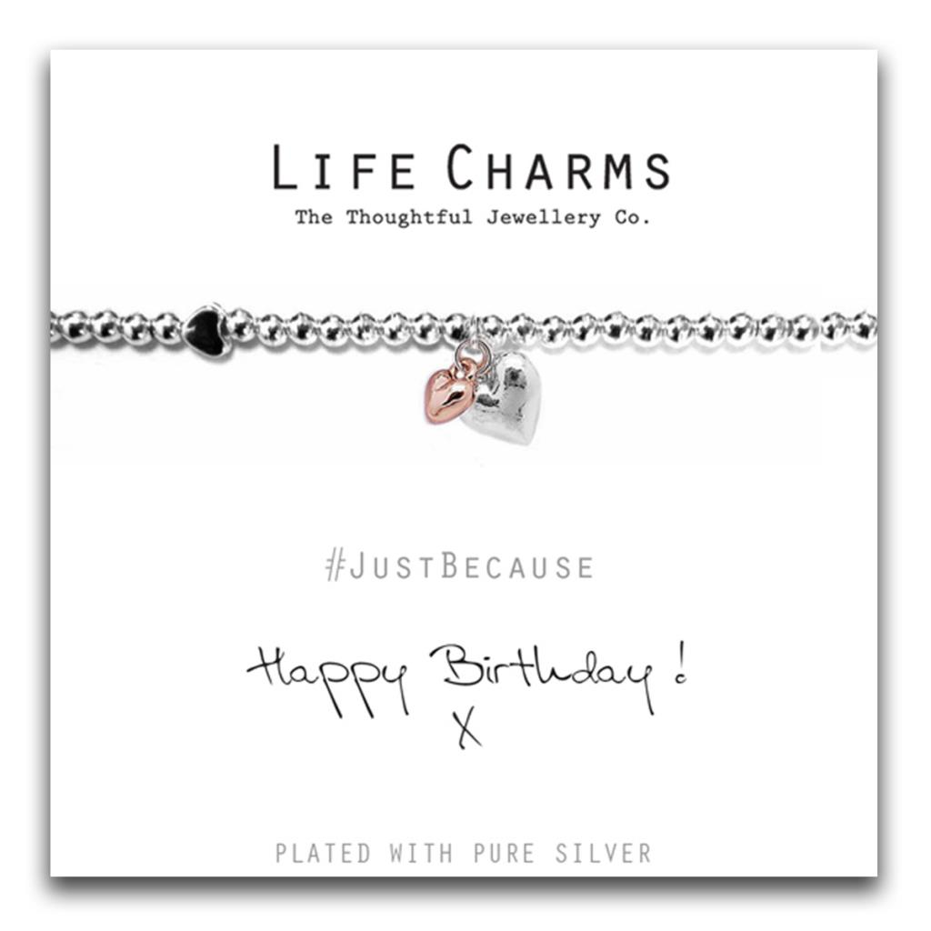 Happy Birthday Bracelet – Life Charms Silver Plated Jewellery Gift For Her