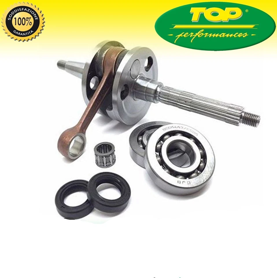 ALBERO MOTORE TOP PERFORMANCE+CUSCINETTI+PARAOLI+CANDELA PIAGGIO 50 2 TEMPI