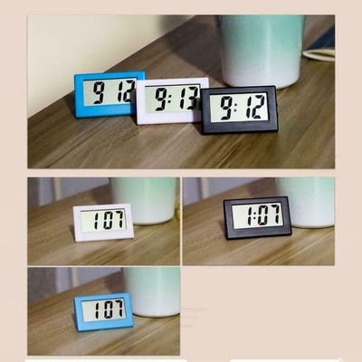 1x Creative Mini Digital LCD Household Office Mute Portable Clock Y6H8
