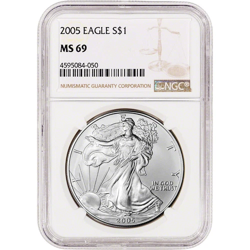 2005 American Silver Eagle Coin - NGC MS69