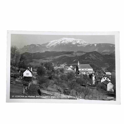Postkarte AK St. Corona am Wechsel Dorfansicht Kirche Berg Echtfoto Gl. 1954